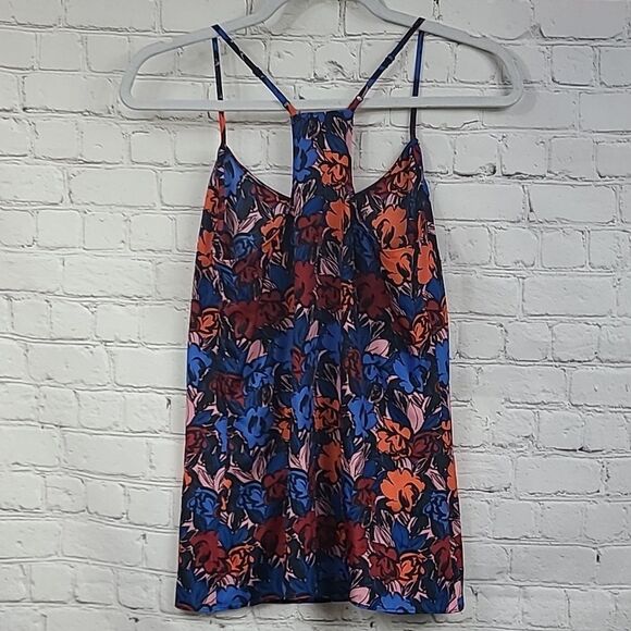 J. Crew Women’s Bold Floral Print Racerback Cami Strappy Sleeveless Blouse Top - Picture 8 of 9